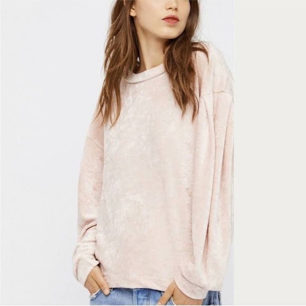 SOFT BLUSH WE THE FREE MILAN LAYERING PULLOVER SWEATER SIZE LARGE